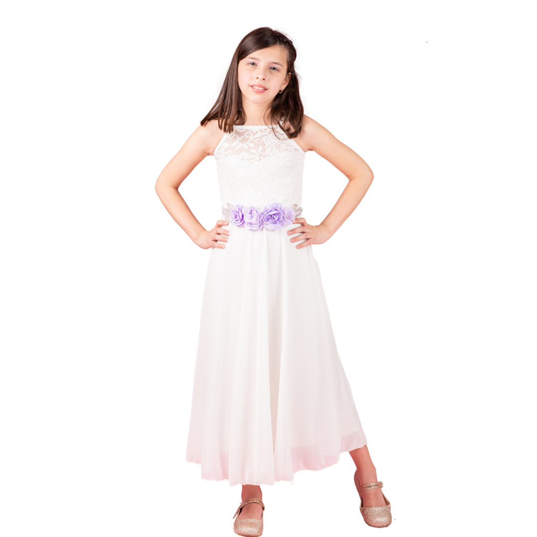 VESTIDO DE NIÑA LARGO BAUTIZO BODA GALA N009-0