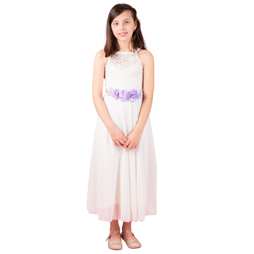 VESTIDO DE NIÑA LARGO BAUTIZO BODA GALA N009-1