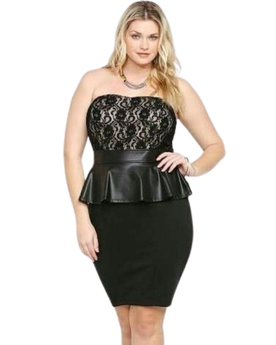 VESTIDO PEPLUM STRAPLESS AJUSTADO IDEAL PARA FIESTA GALA COCTEL BODA-0