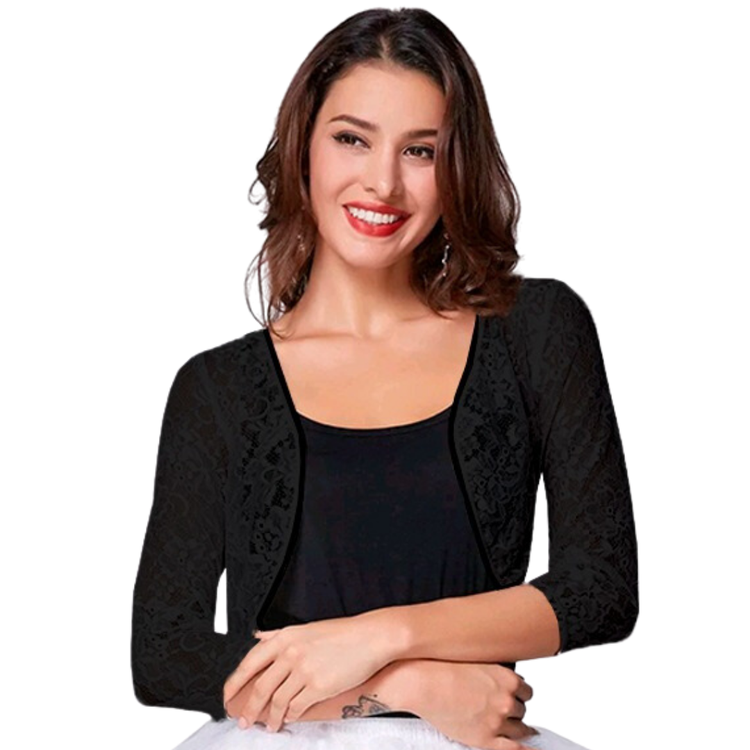 TAPADO BOLERO DE ENCAJE MANGA 3/4 T005-0