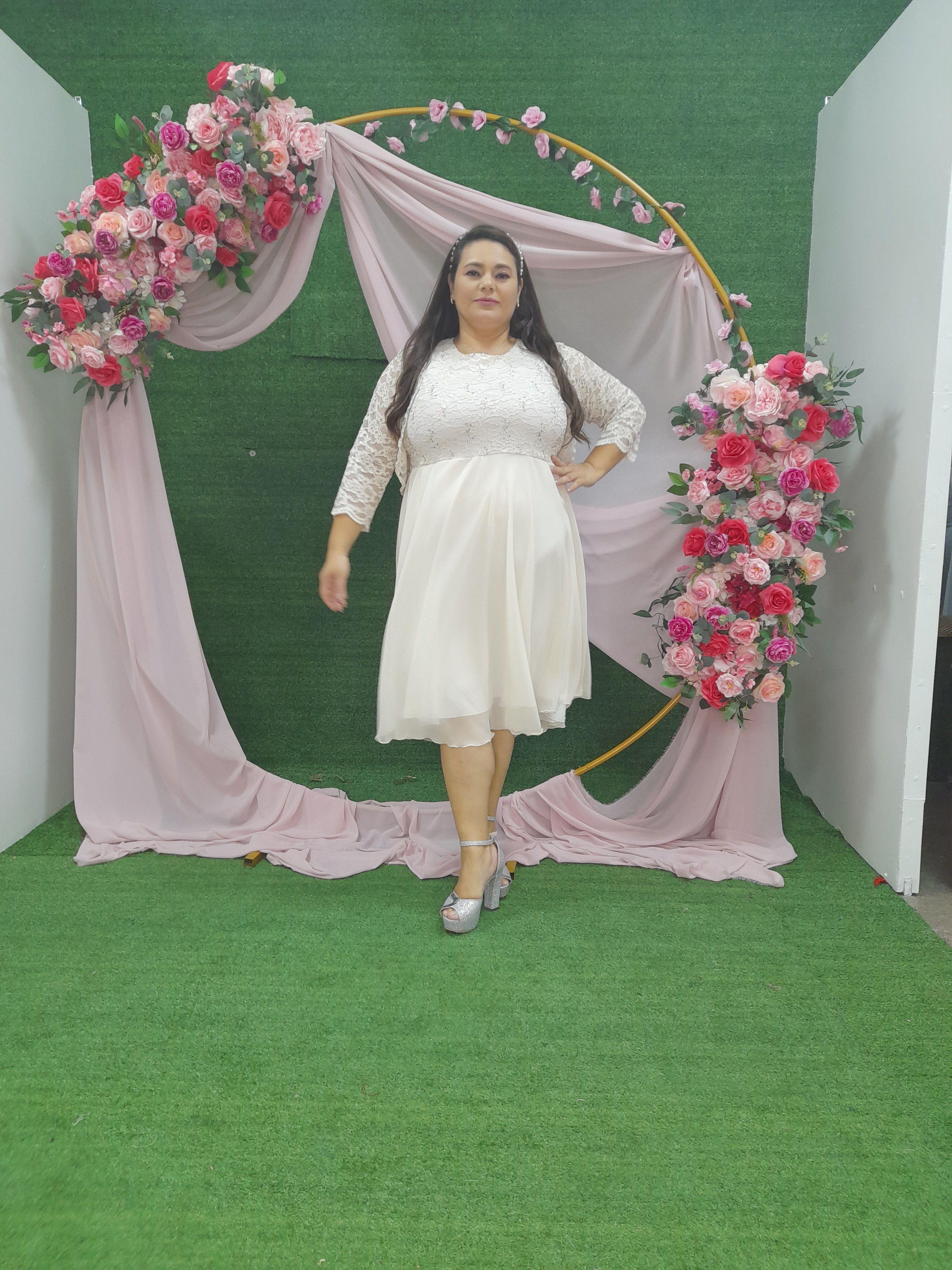 VESTIDO DE NOVIA ACAMPANADO MATRIMONIO CIVIL SN50-0