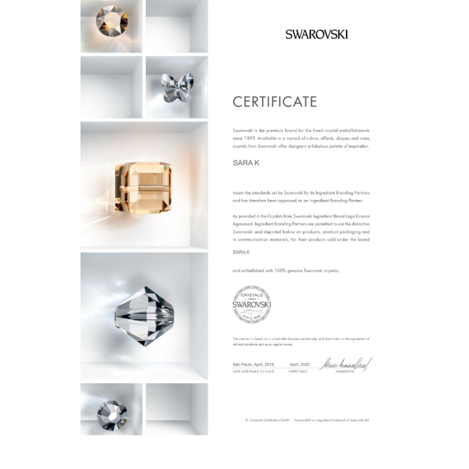 Aro Blue Shine Heart Baño de Oro Cristal Swarovski -3
