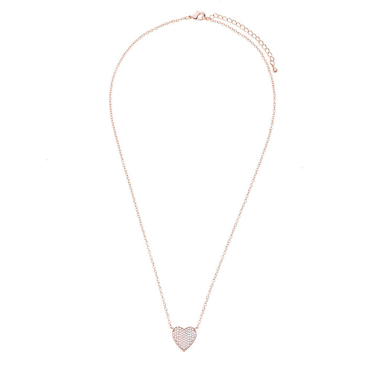 Collar Heart Life con baño de Oro Rosa Micro Pave Sara K Joyas-0