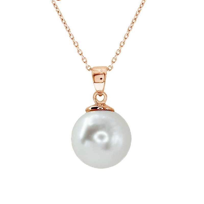 Colgante Perla Clásica Baño de Oro Cristal Swarovski Sara K Joyas -0