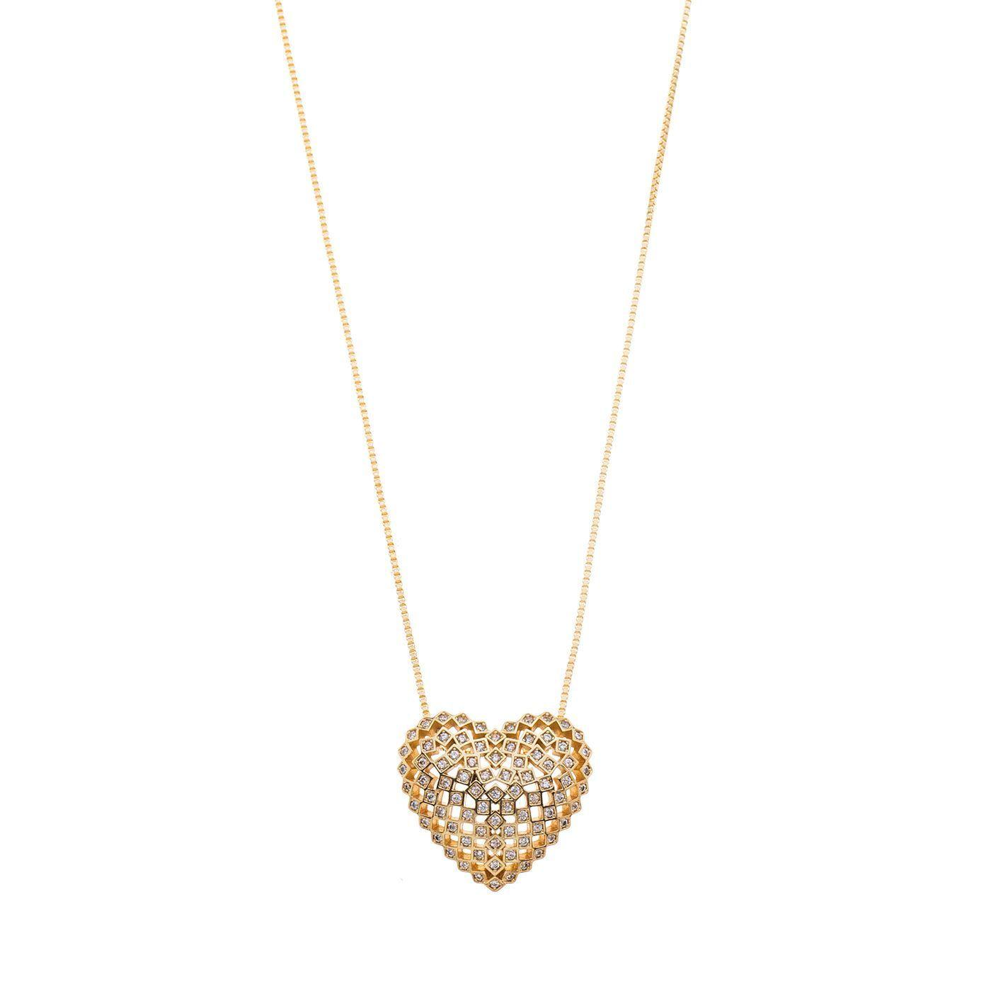 Colgante Golden Love Baño de  Oro Micro Pave Sara K Joyas -1