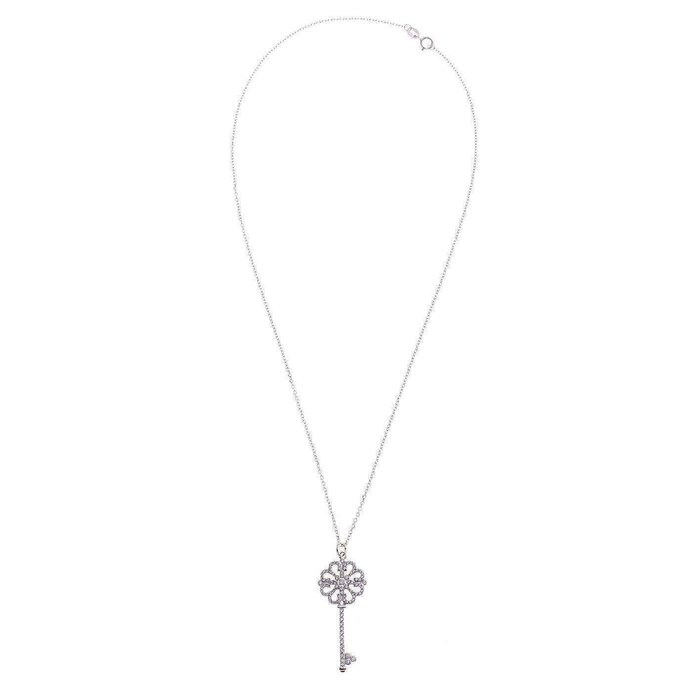 Colgante Keys Ellec con baño de Rodio Micro Pave Sar K Joyas-0