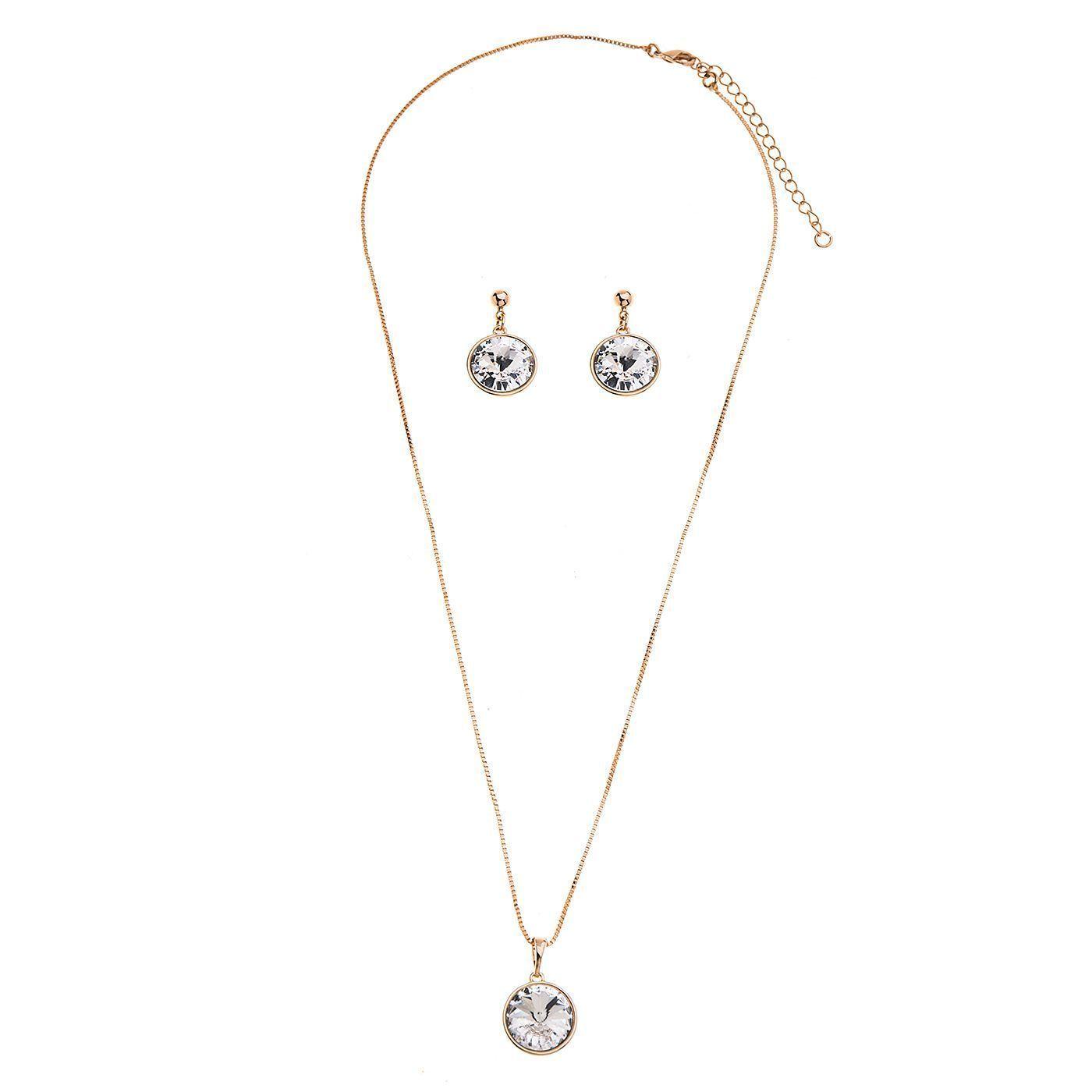 Set Punto de Luz Baño de Oro Cristal Swarovski Sara K Joyas -0