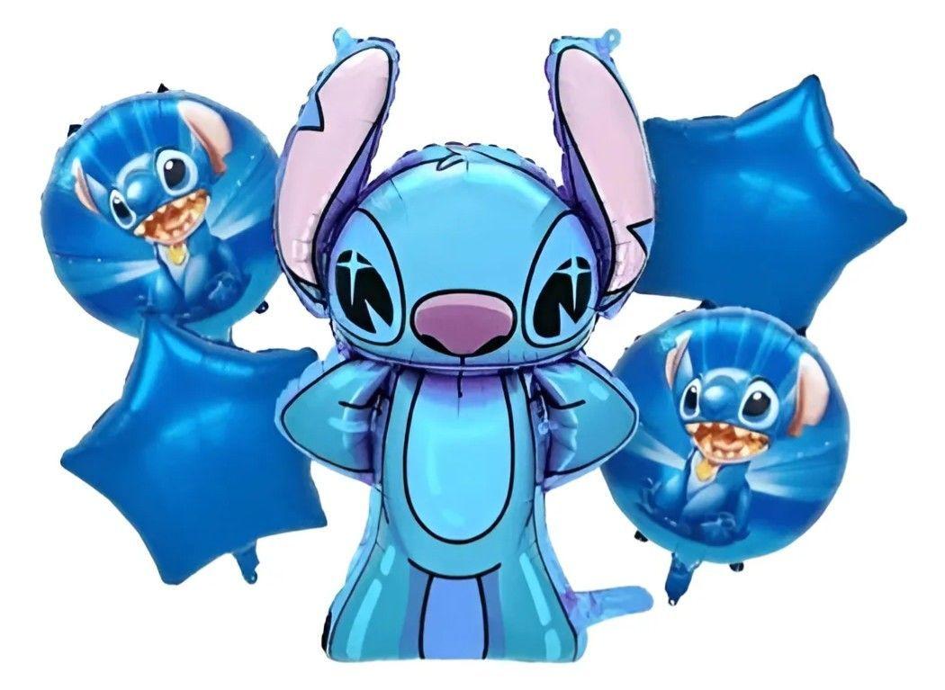 Set de globos metalizados Stitch  5 unidades-1