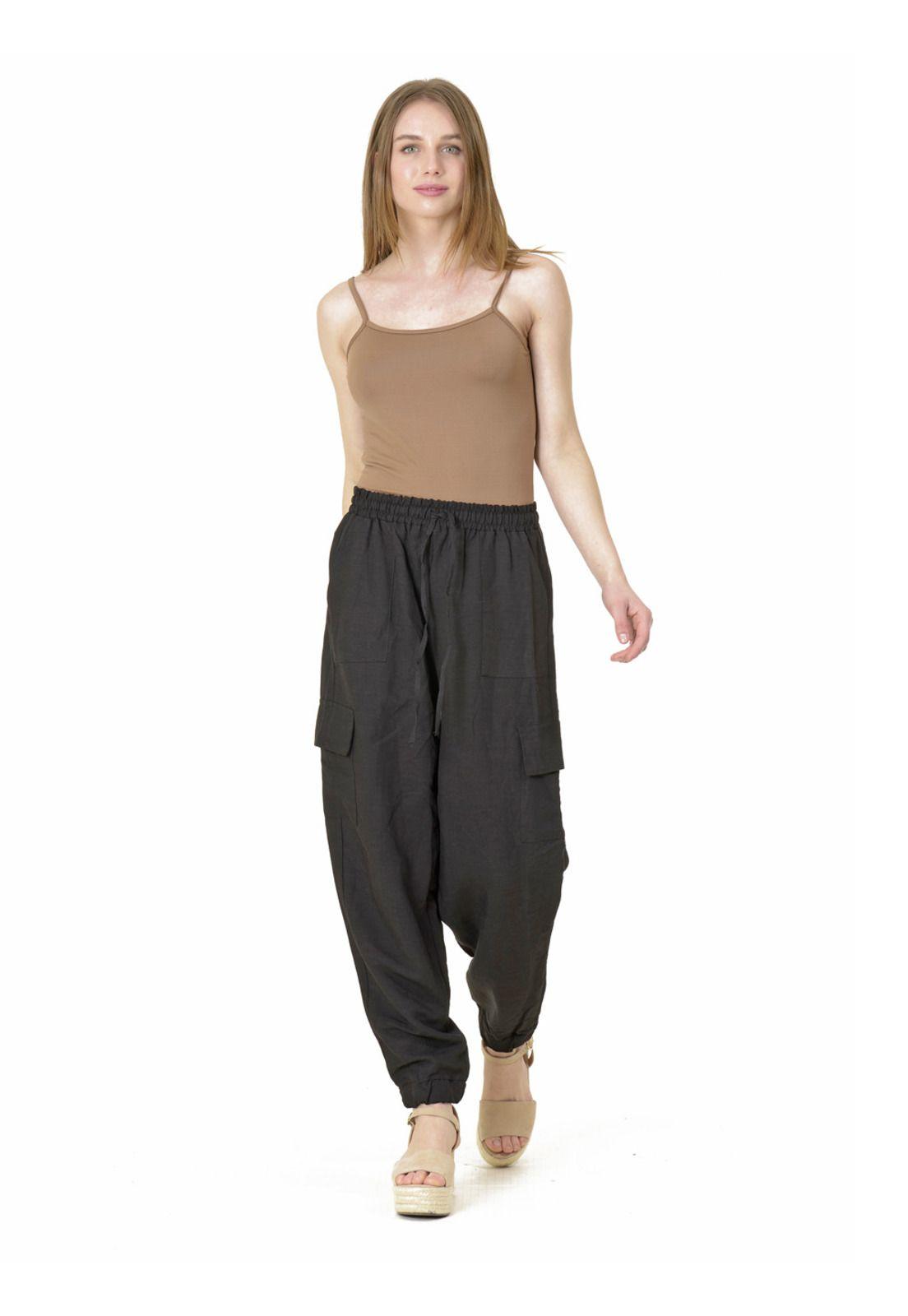 Pantalón Bombacho Liso Italiano Negro-1
