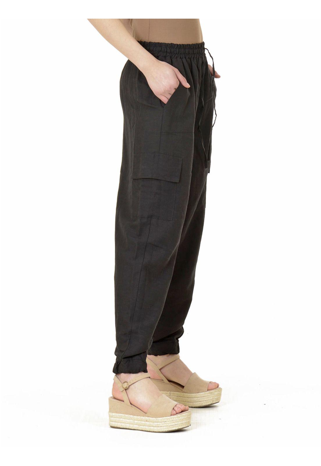 Pantalón Bombacho Liso Italiano Negro-4