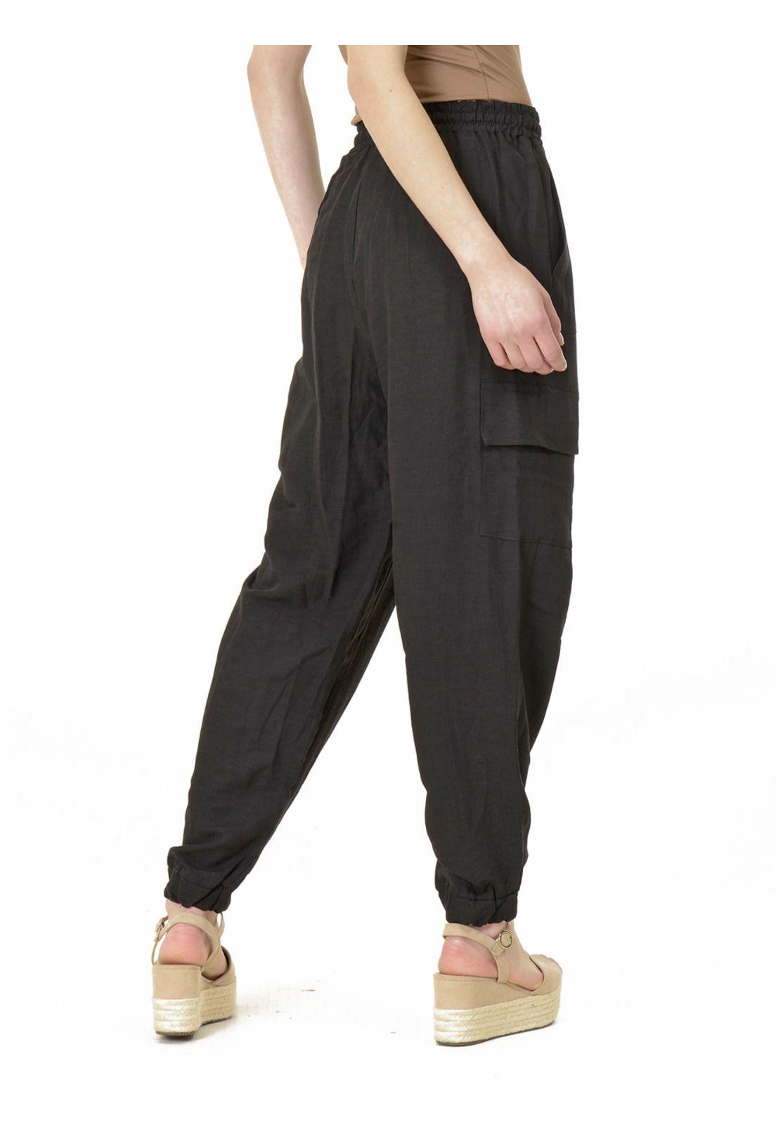 Pantalón Bombacho Liso Italiano Negro-5