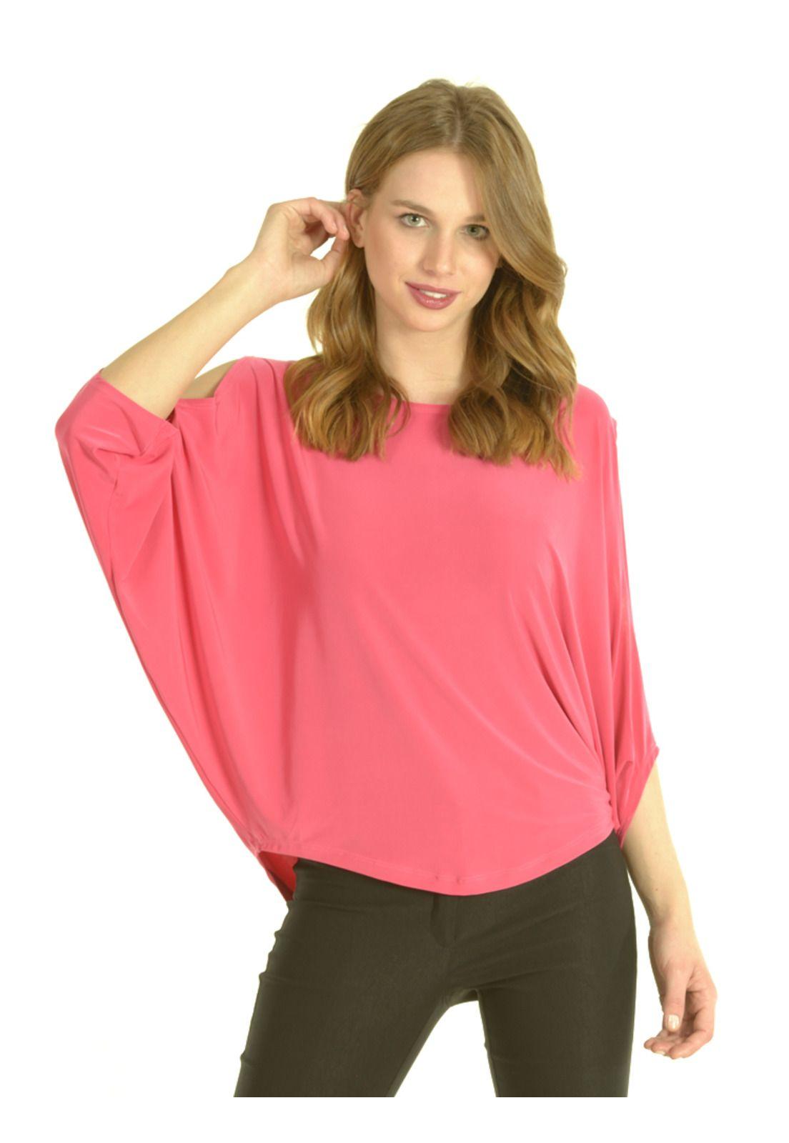 Polera Hombro Abierto Fucsia-2