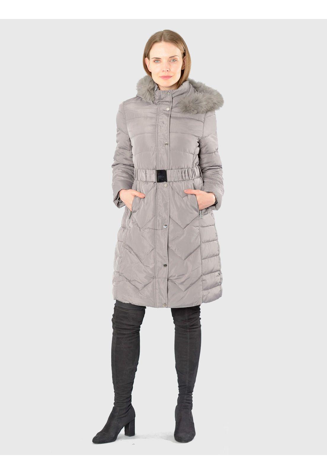 Parka Cinturón Italiana Gris-0