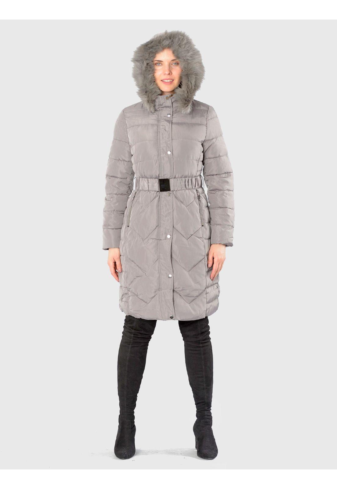 Parka Cinturón Italiana Gris-1