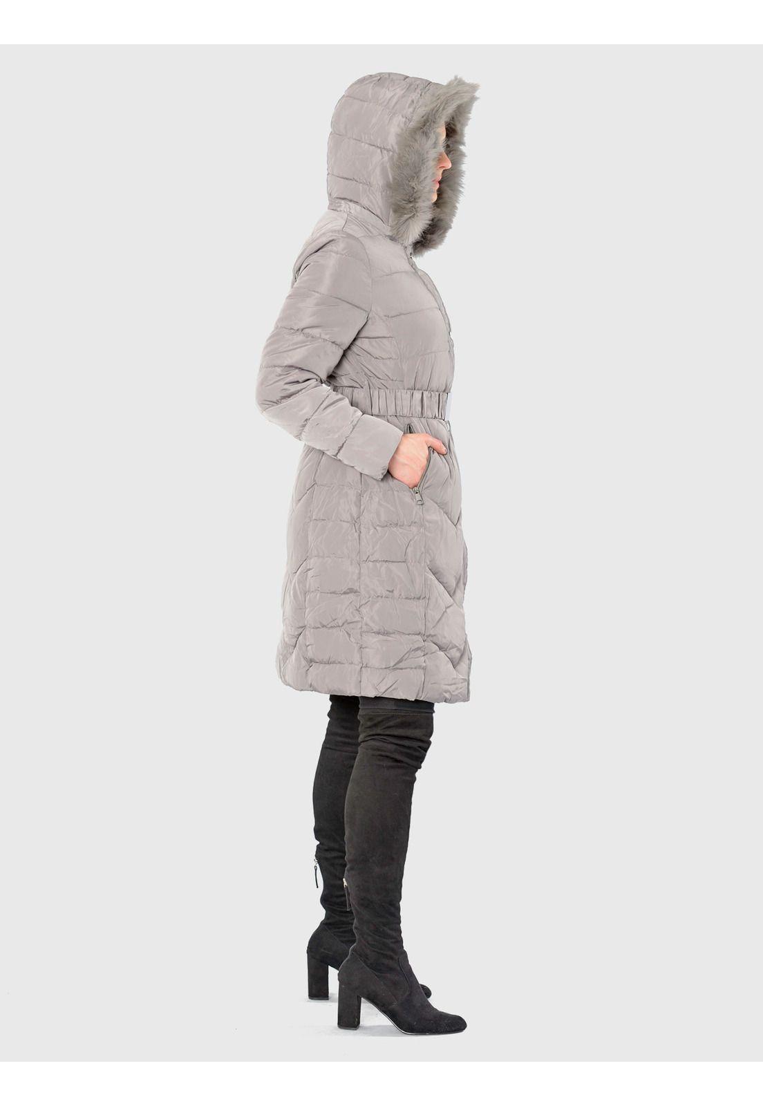 Parka Cinturón Italiana Gris-3