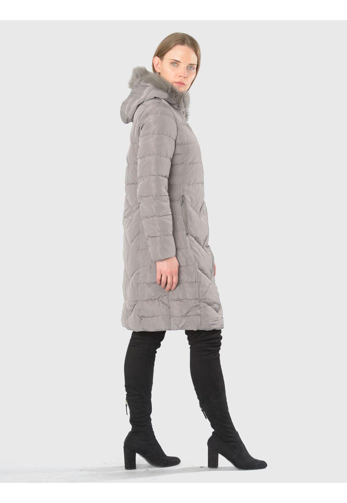 Parka Cinturón Italiana Gris-5