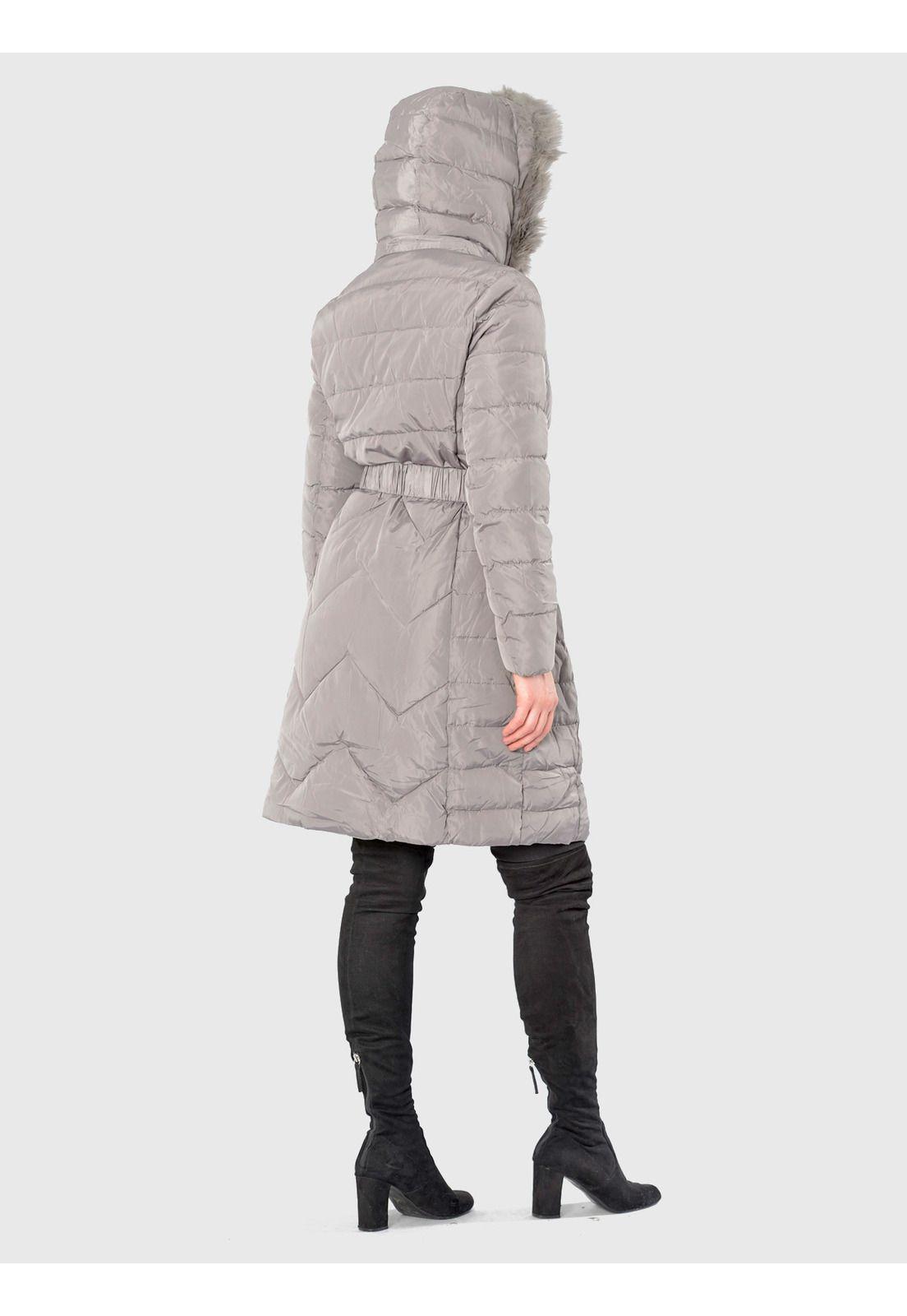 Parka Cinturón Italiana Gris-6