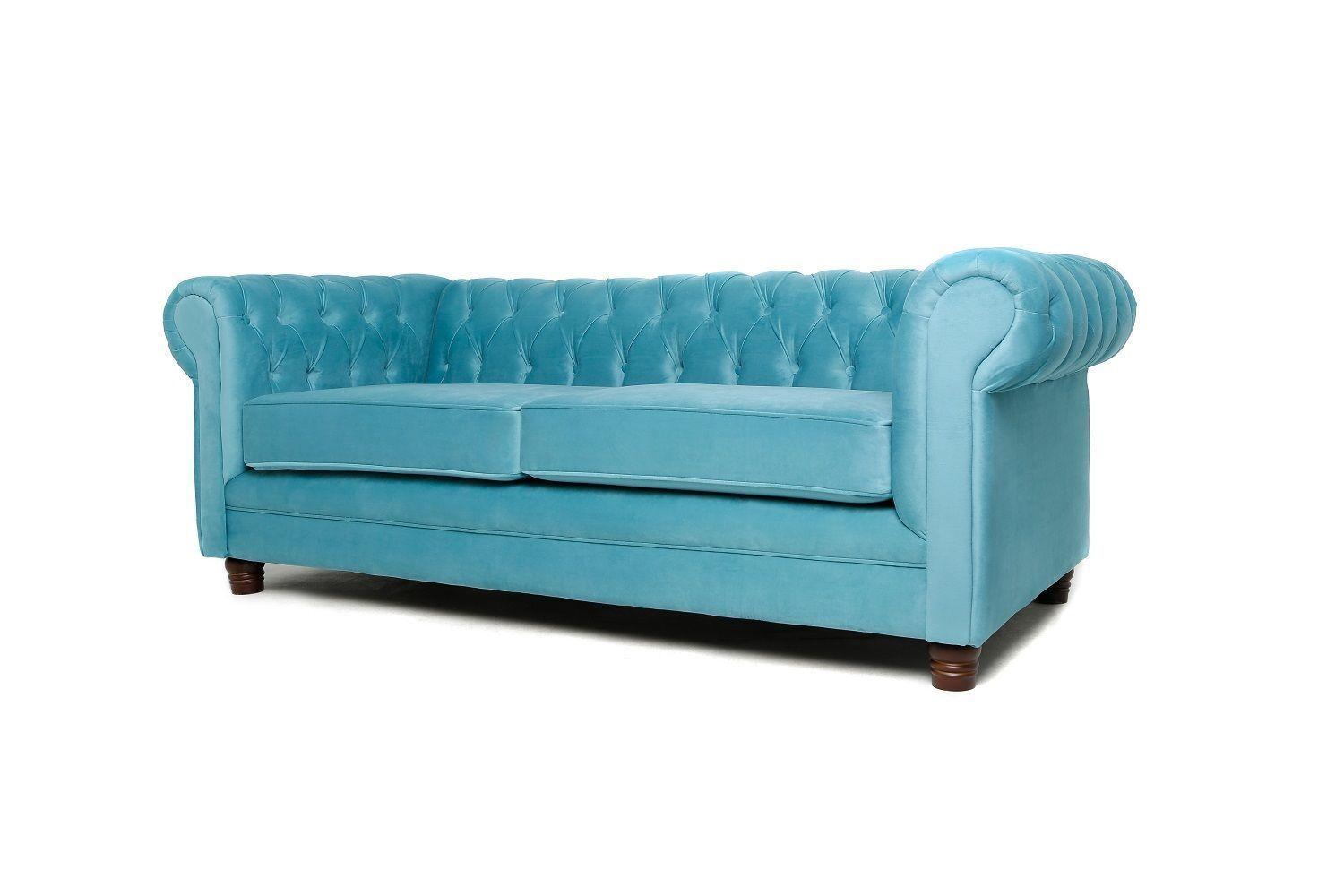 Sofá 3 Cuerpos Chesterfield Velvet Turquesa-1