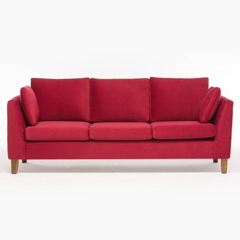 Sofá 3 Cuerpos Estocolmo 220 Rojo-0