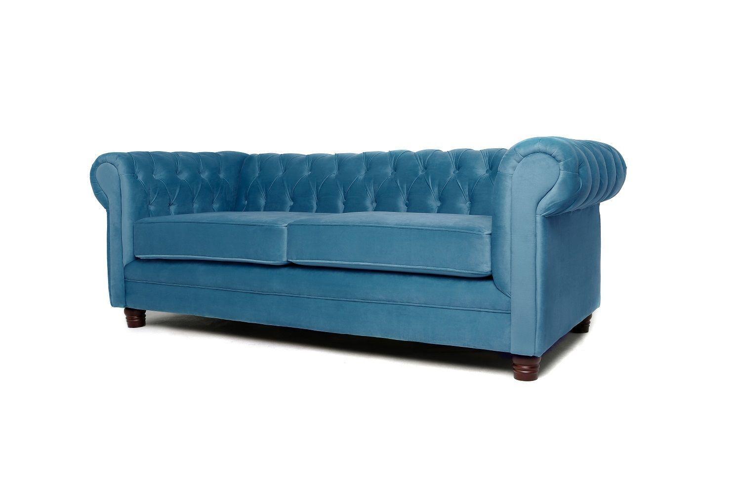 Sofá 3 Cuerpos Chesterfield Velvet Petroleo-1