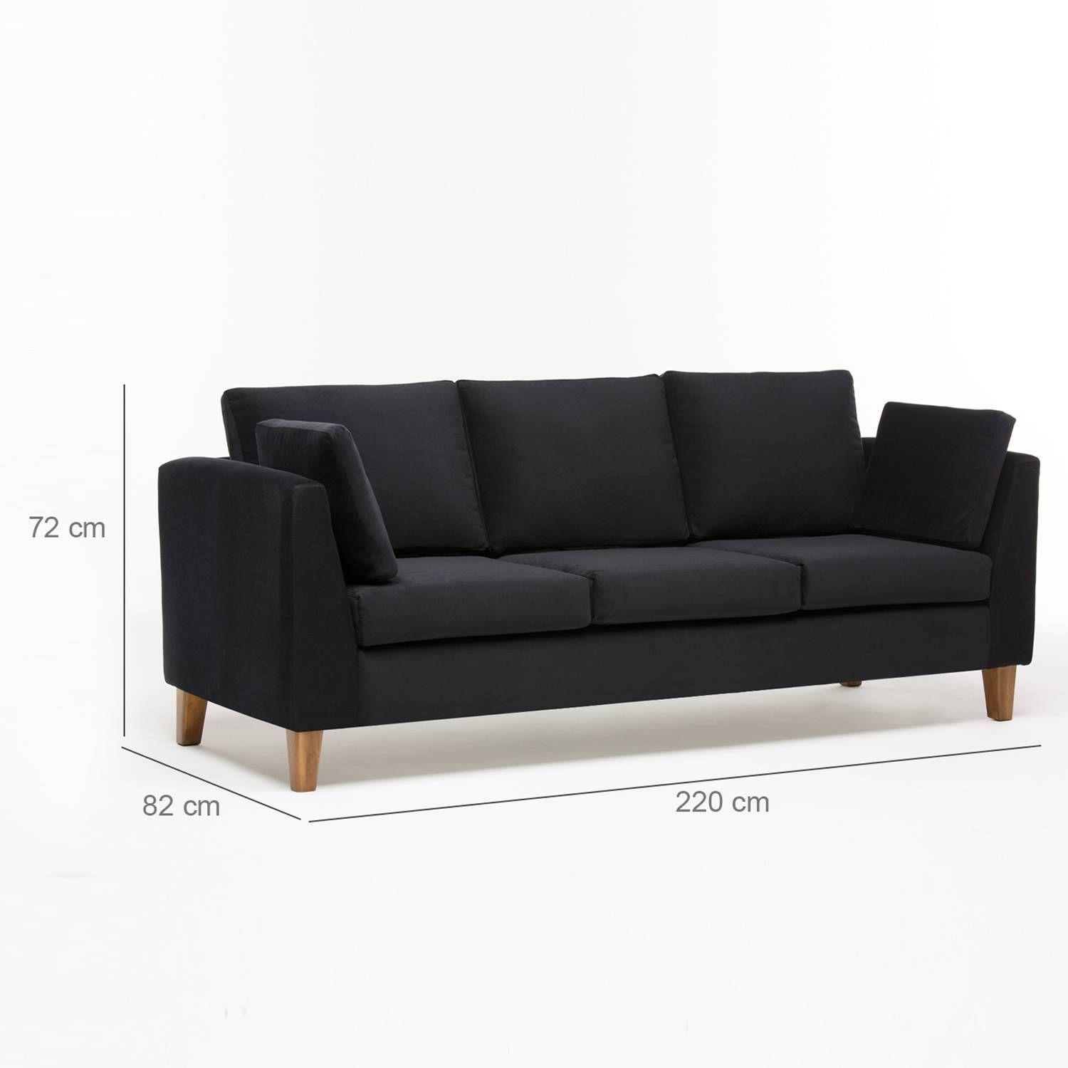 Sofá 3 Cuerpos Estocolmo 220 Negro-1