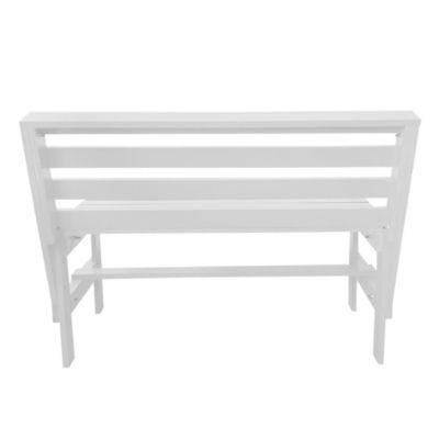 Escaño Blanco de terraza rustico en madera -6