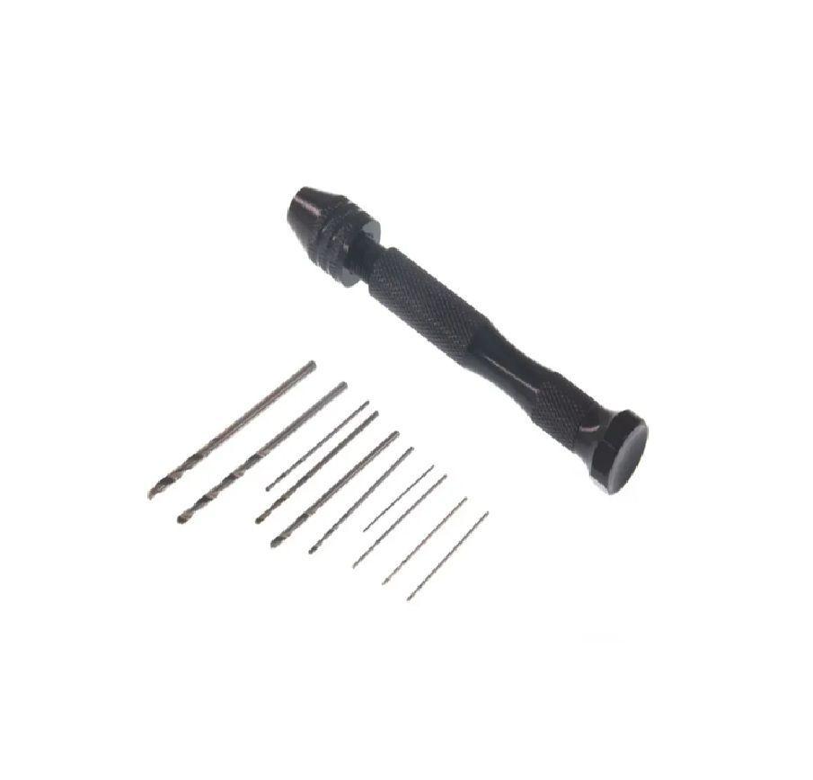 Set Mini Taladro Manual De Mano Con 10 Brocas Micro-1