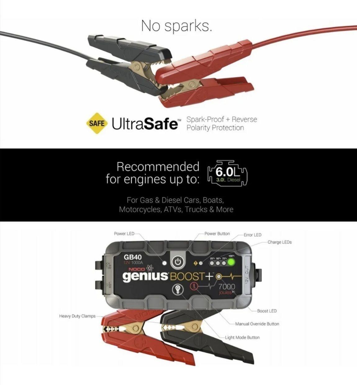 Partidor Bateria Autos Noco® Genius Boost Gb40 12v 1000a -2