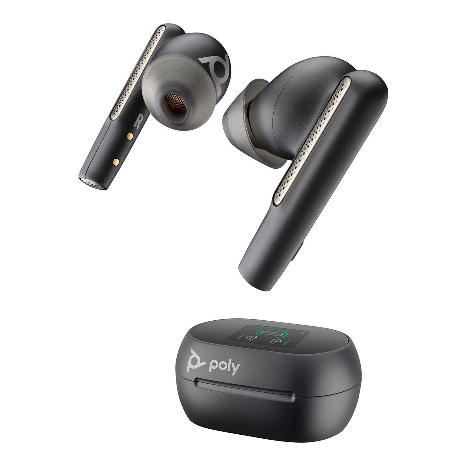 Audífonos Poly Voyager Free 60+ UC M Carbon Black con Estuche de Carga y Pantalla Táctil-0