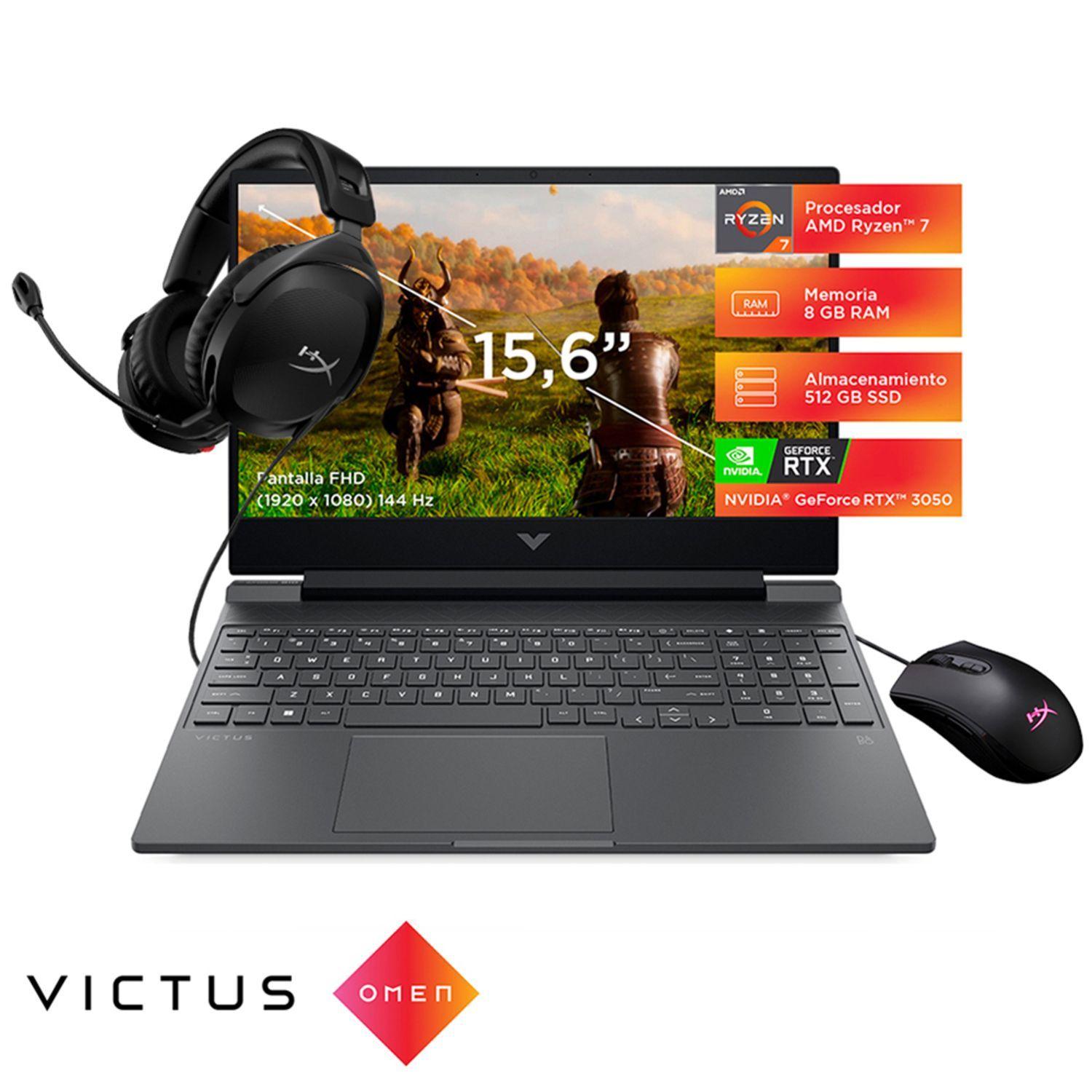 NOTEBOOK GAMER HP 15-FB0126LA BUNDLE R7 8GB 512GB NVIDIA RTX3050-1