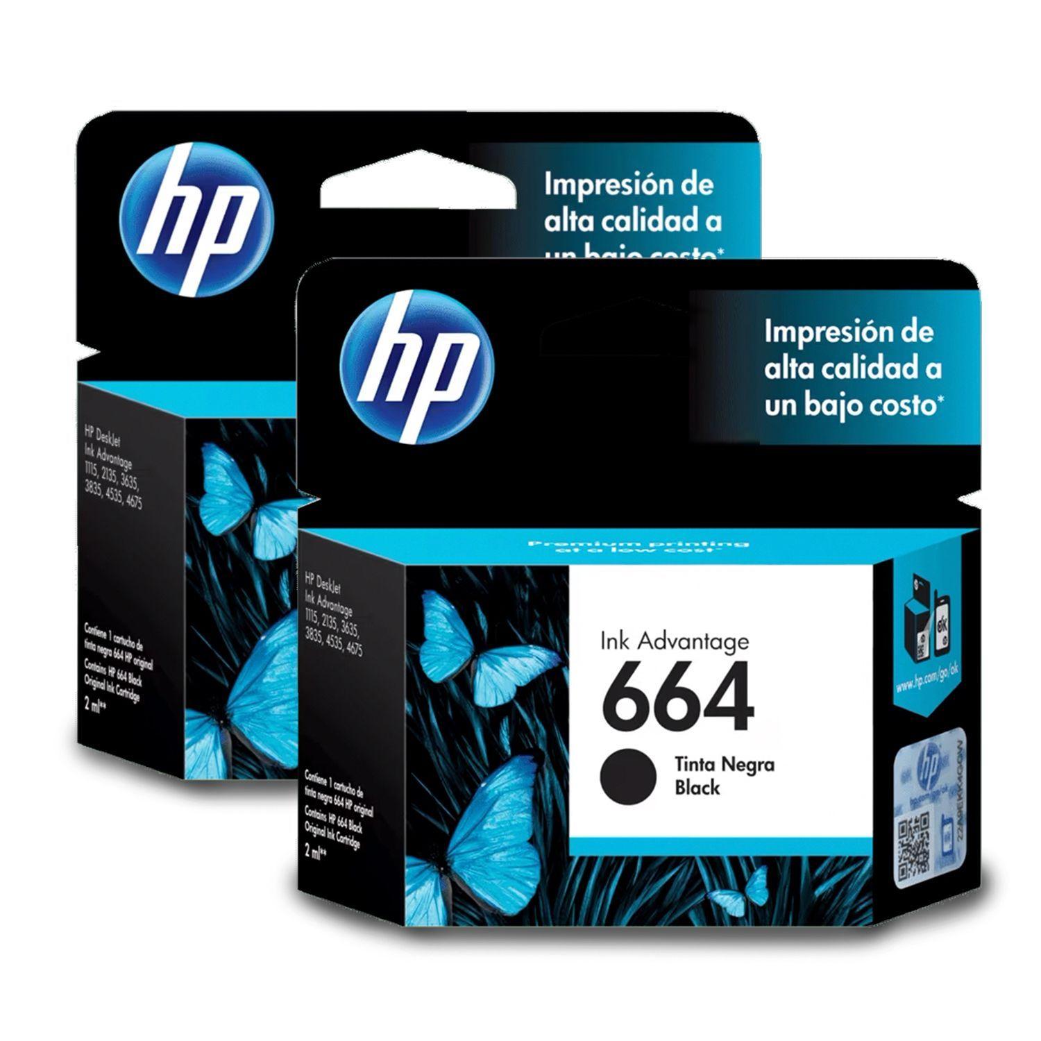Pack Tintas HP 664 negro 2 unidades-0