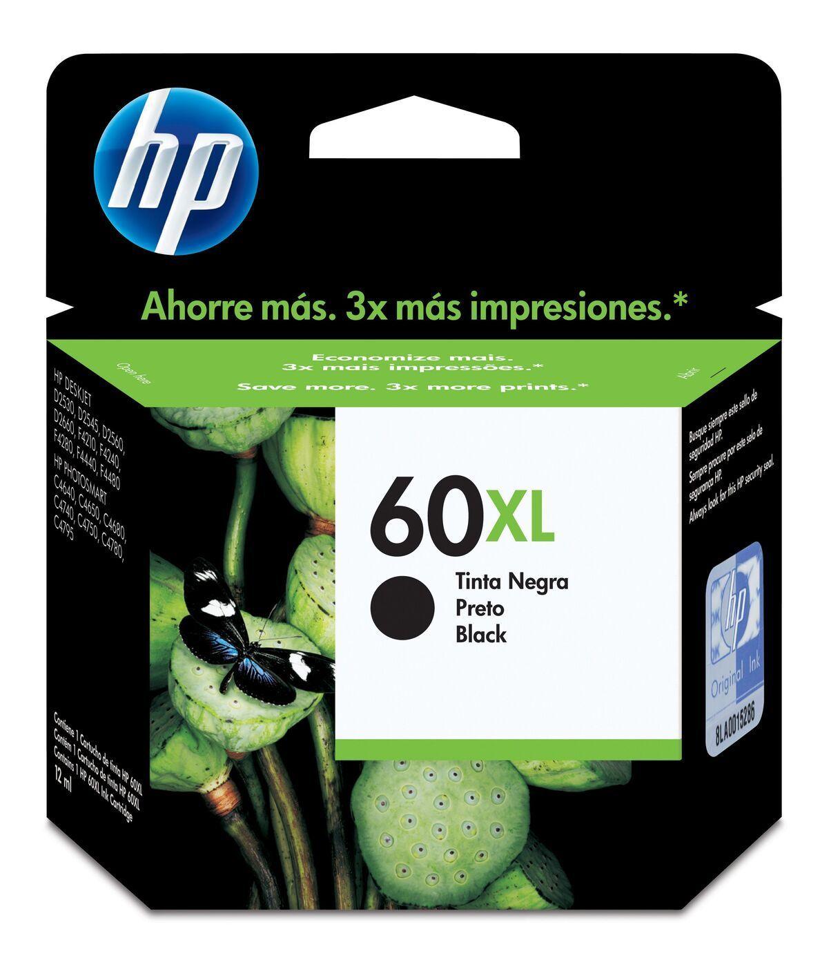 Cartucho de Tinta HP 60XL Negra Original-0