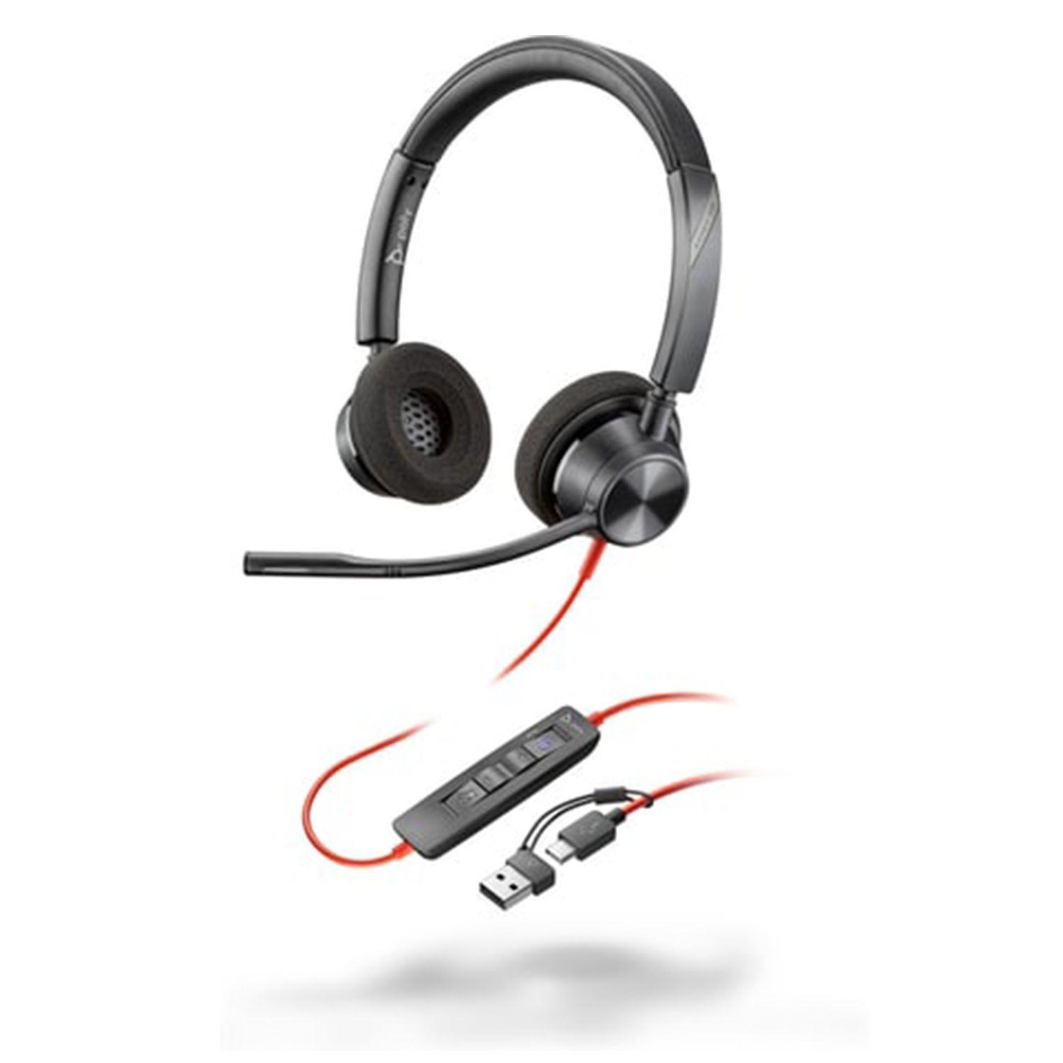 Audífonos Poly Blackwire 3320 + Adaptador USB-C/A-0