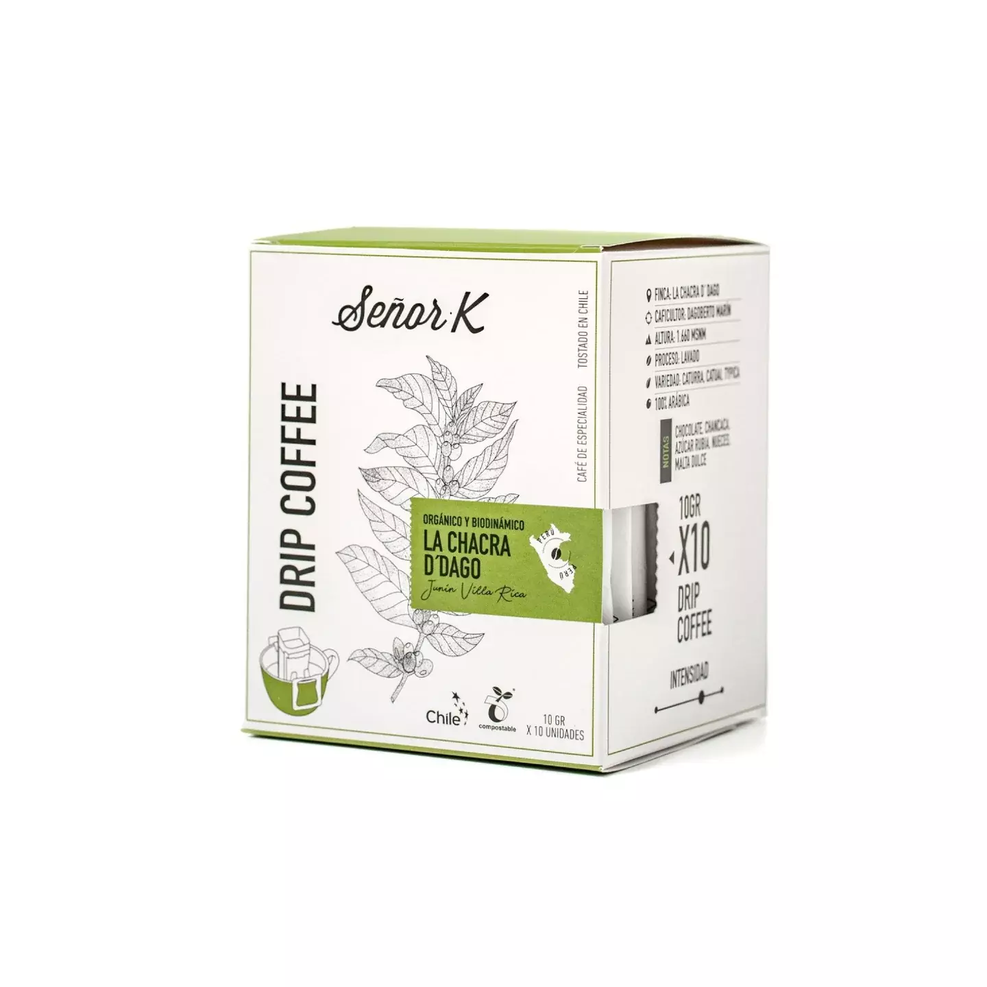 Drip Coffee La Chacra D´Dago 10 grs x 10 Unidades Colombia SEÑOR K-0