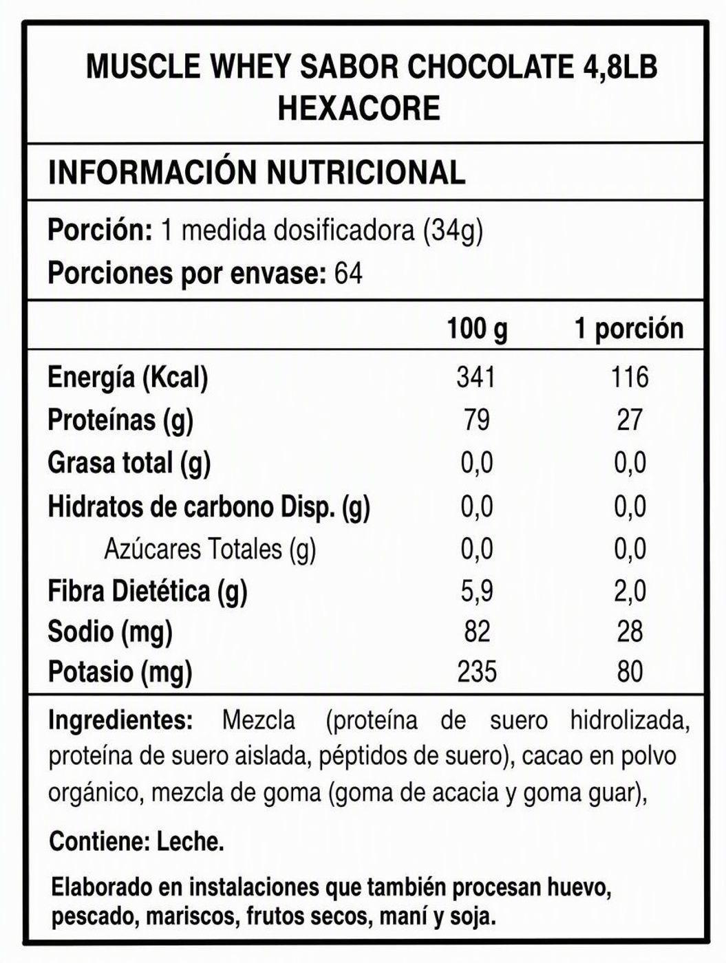 Muscle Whey Isolate 4.8Lbs Chocolate HEXACORE-1