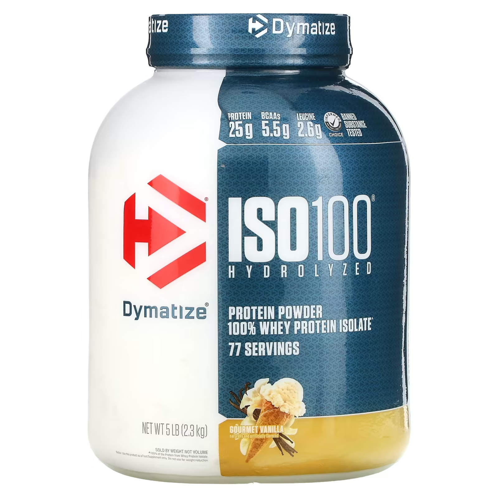 Iso100 Hydrolyzed Protein 5lbs Gourmet Vanilla DYMATIZE-0