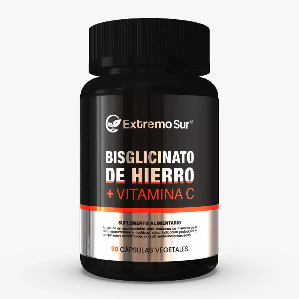 Bisglicinato de Hierro + Vitamina C 90 Capsulas EXTREMO SUR-0
