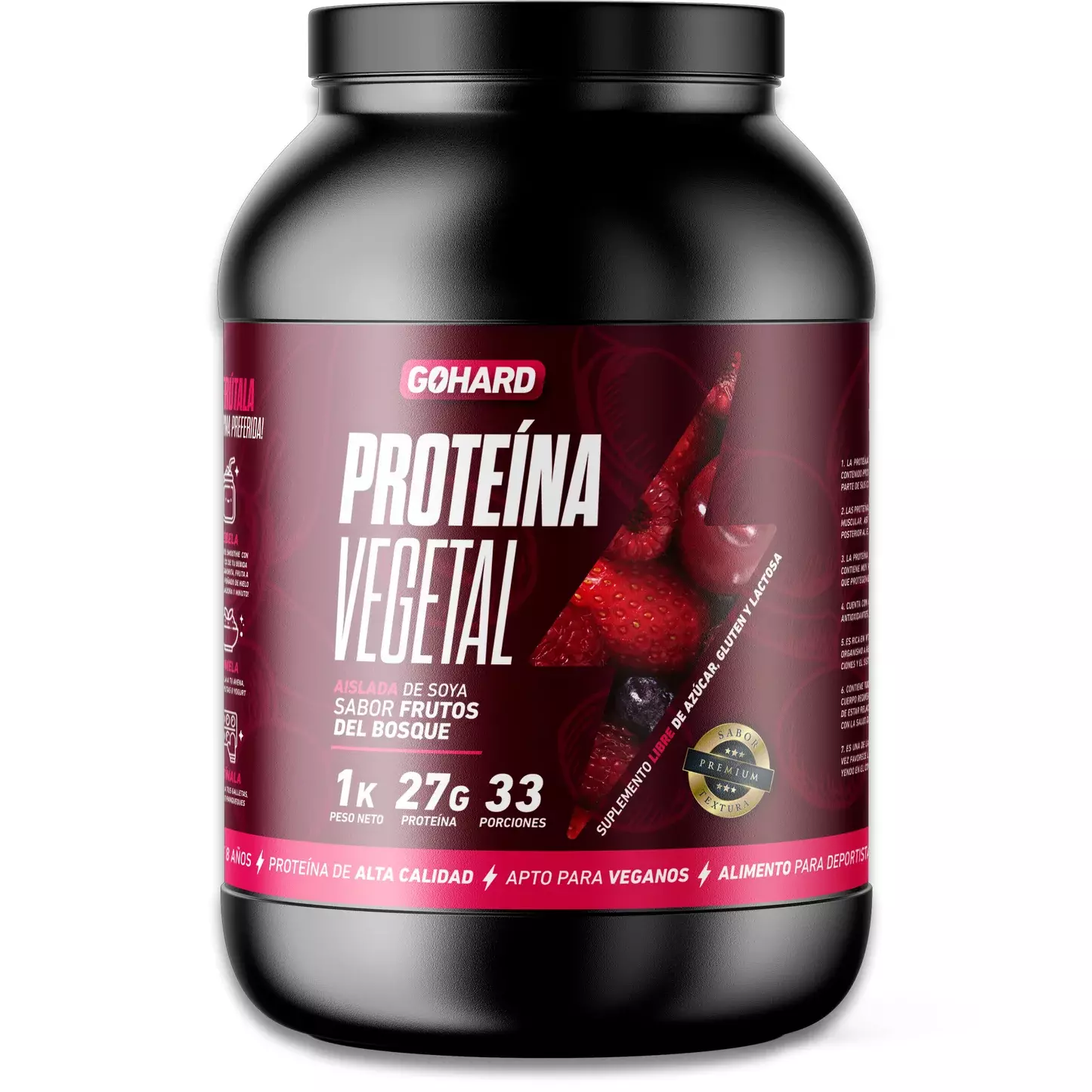 Proteina Vegetal 1 kilo Frutos del Bosque GOHARD-0