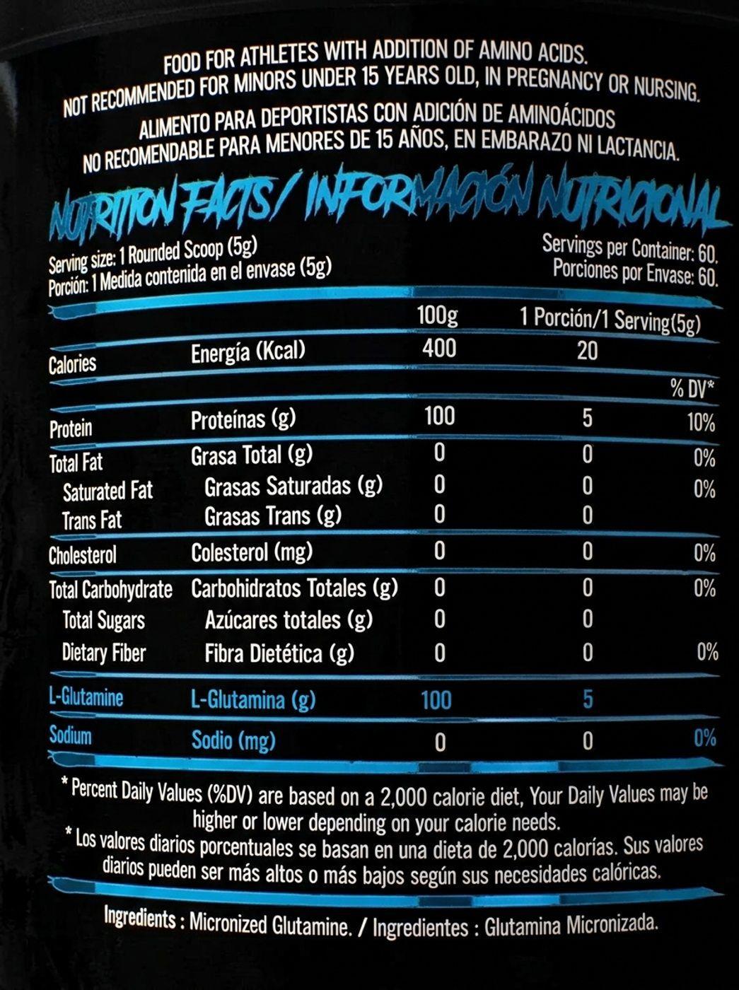 100% Pure Glutamine Micronized 300 grs HEXACORE-1