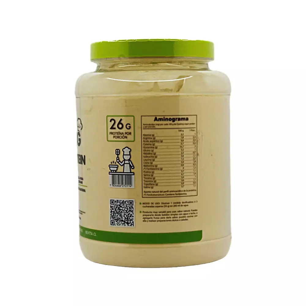 Cooking Vegan Protein 1.28 kg Sin Sabor REVITTA-2