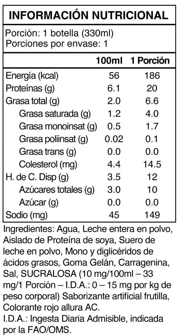 Protein Shake 330 ml 20g Frutilla FOODTECH-1