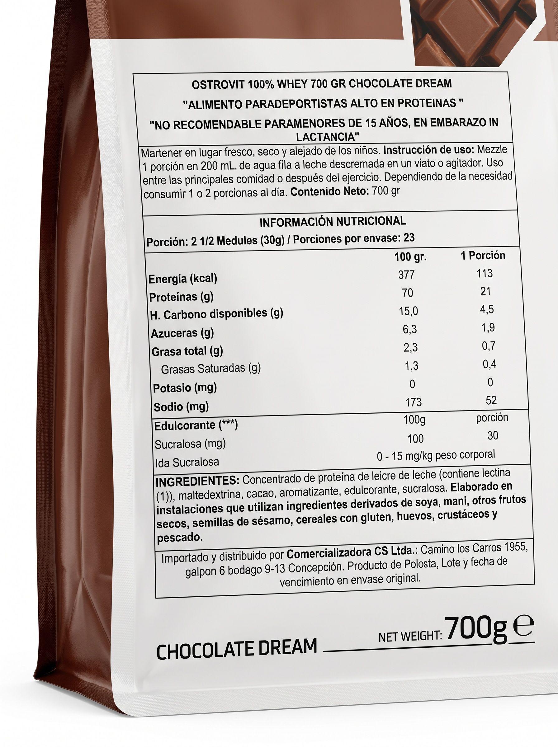 100% Whey Protein 700 grs Chocolate OSTROVIT-1