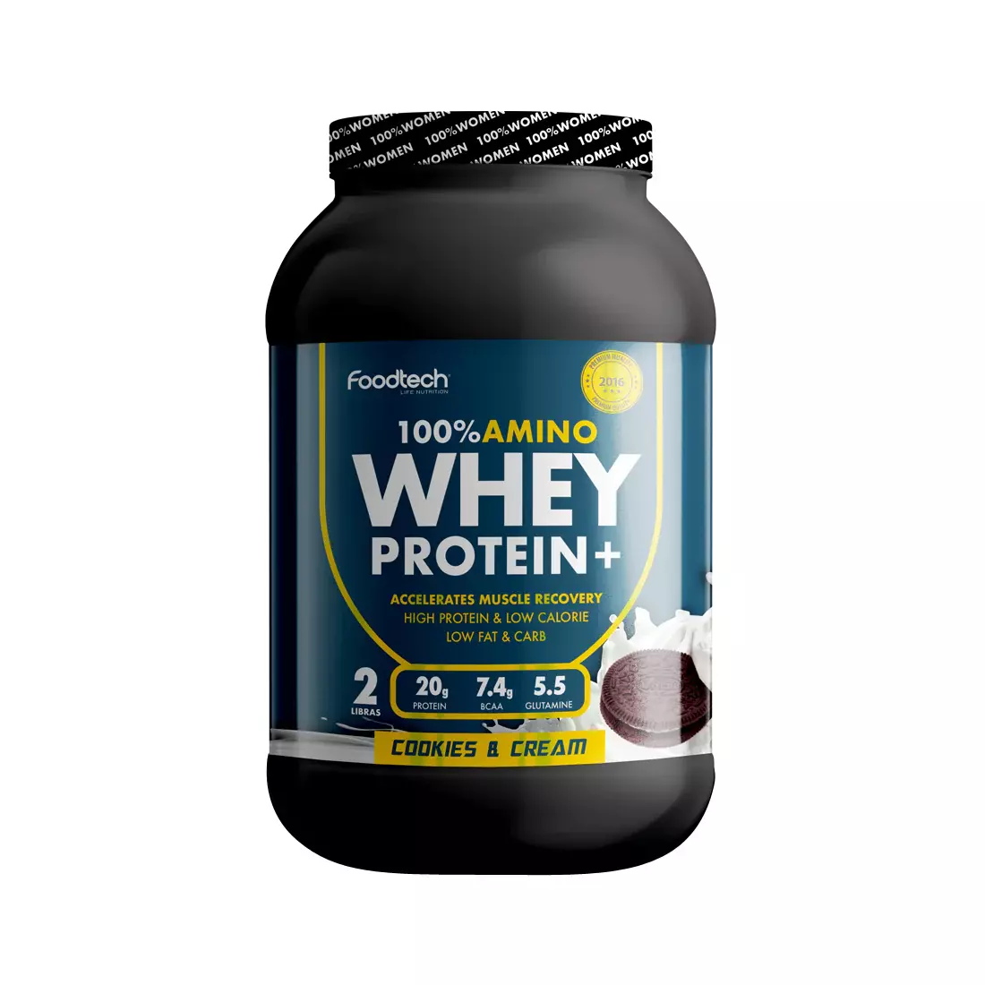 Whey Protein 100% Amino 2Lbs Cookies and Creme FOODTECH-0
