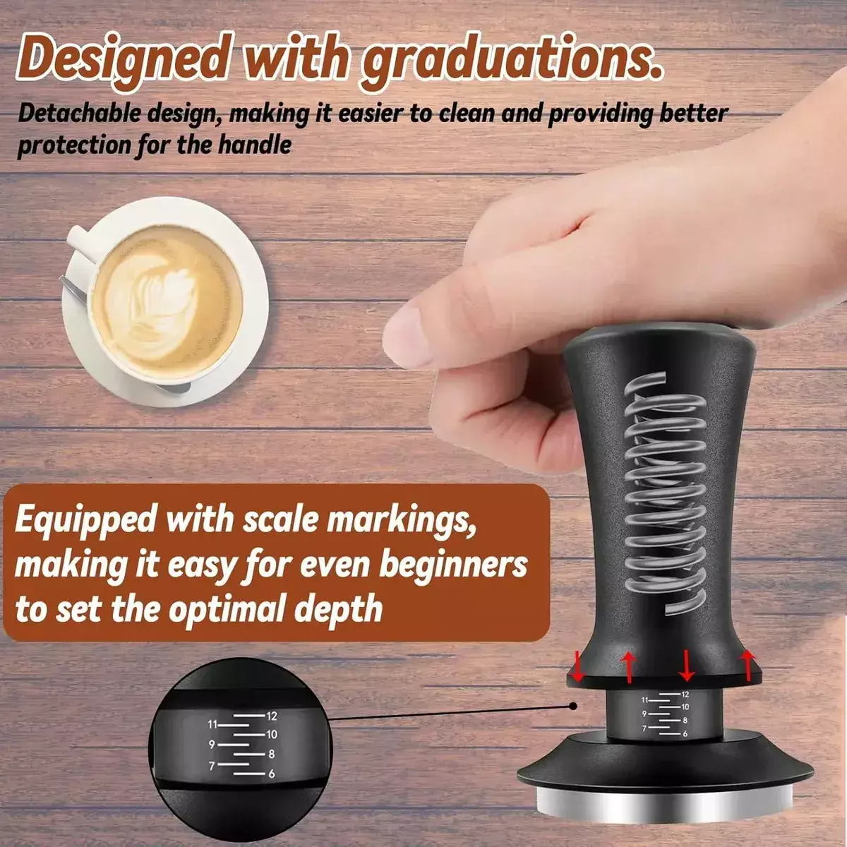 Tamper Regulable base Ondulada 51mm + Base Silicona-3