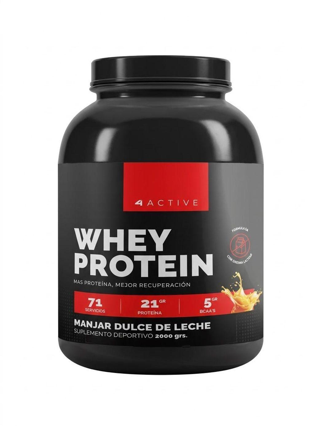 Whey Protein S/Lactosa 4.4 Lbs Manjar Dulce de Leche 4ACTIVE-0