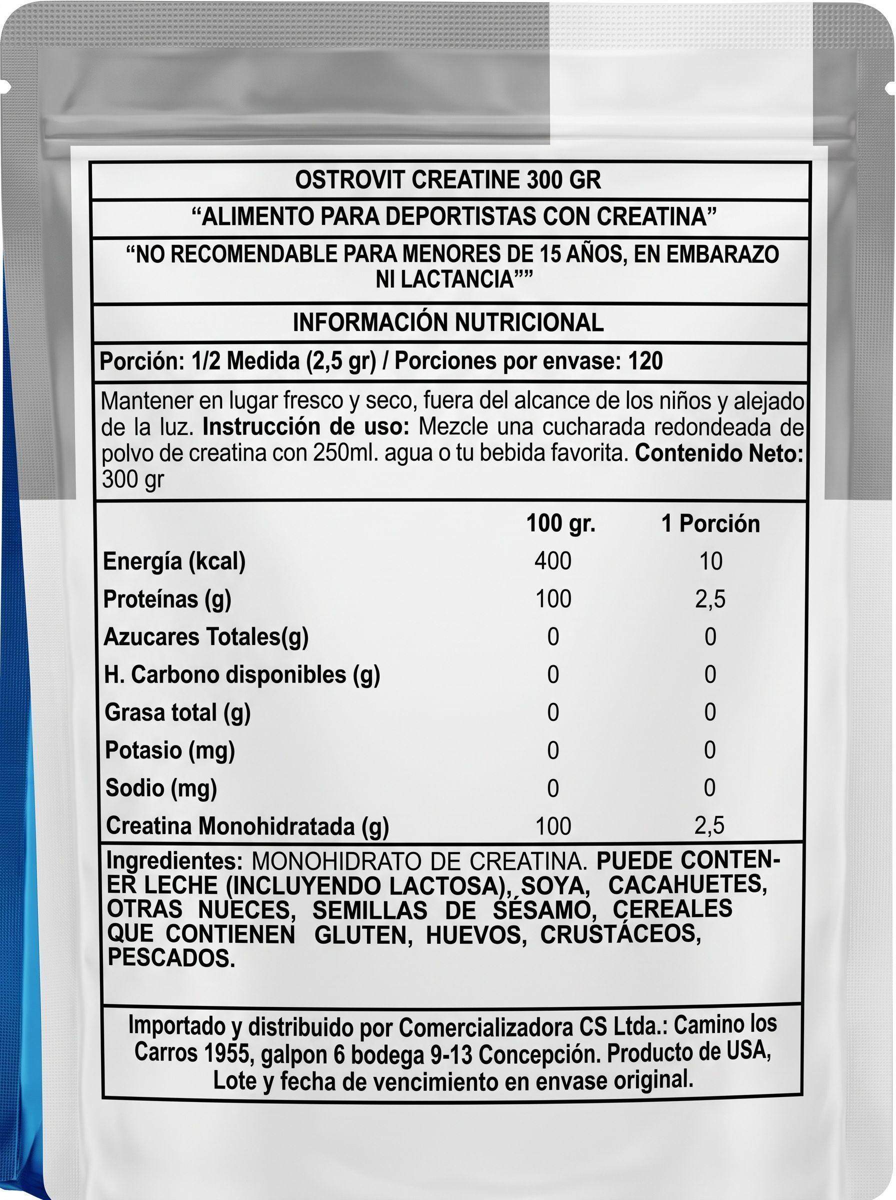 Creatina Monohidratada 300 grs OSTROVIT-1