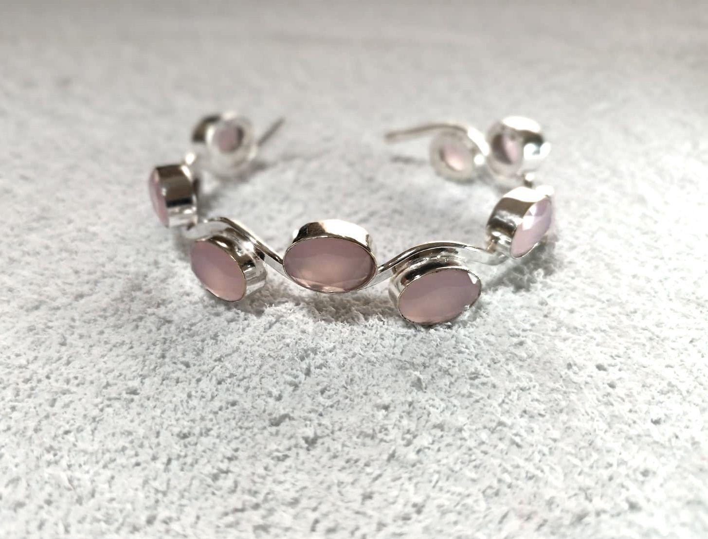 Pulsera esclava cuarzo rosa-2