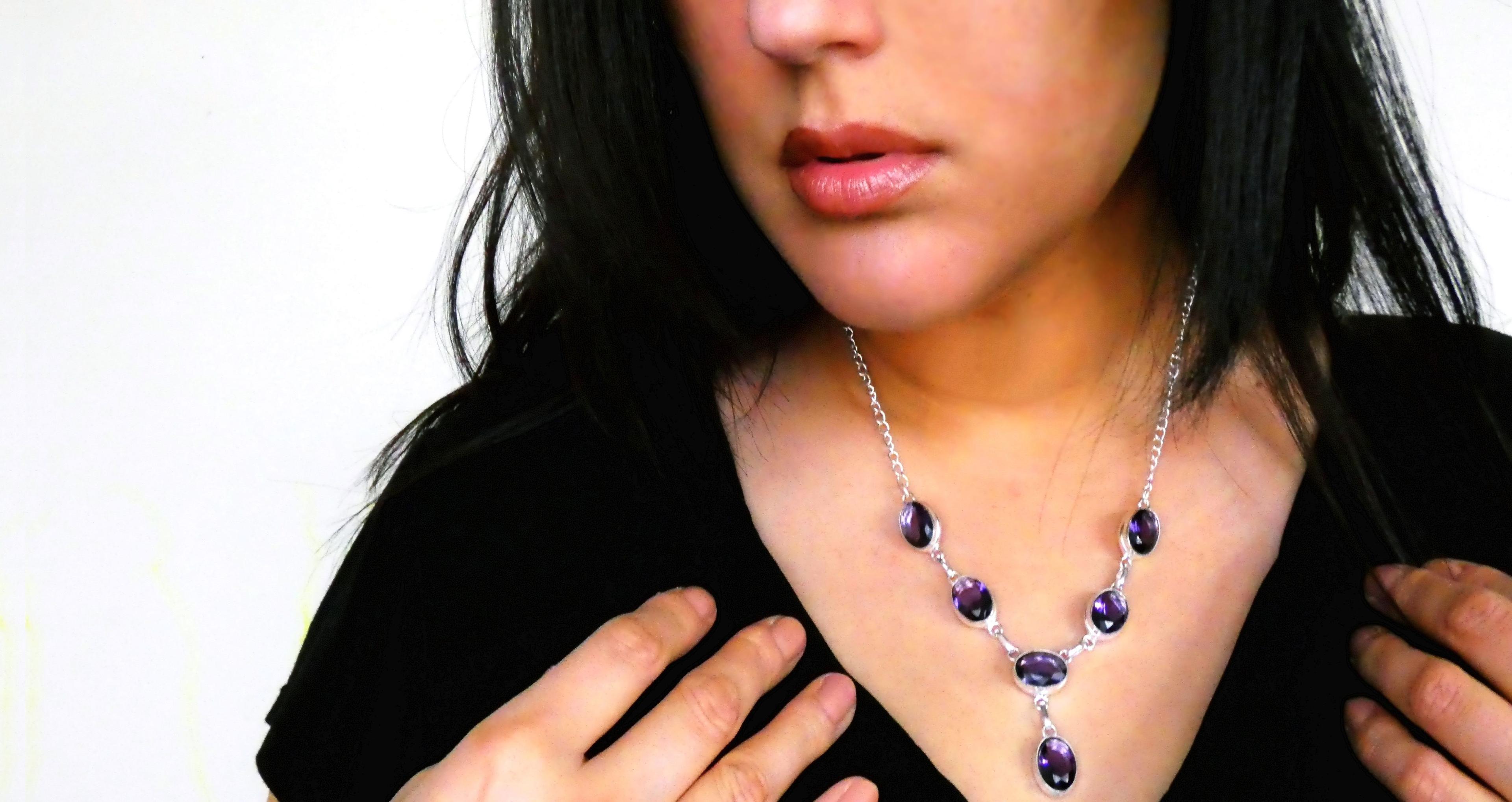 Collar amatista facetado -2