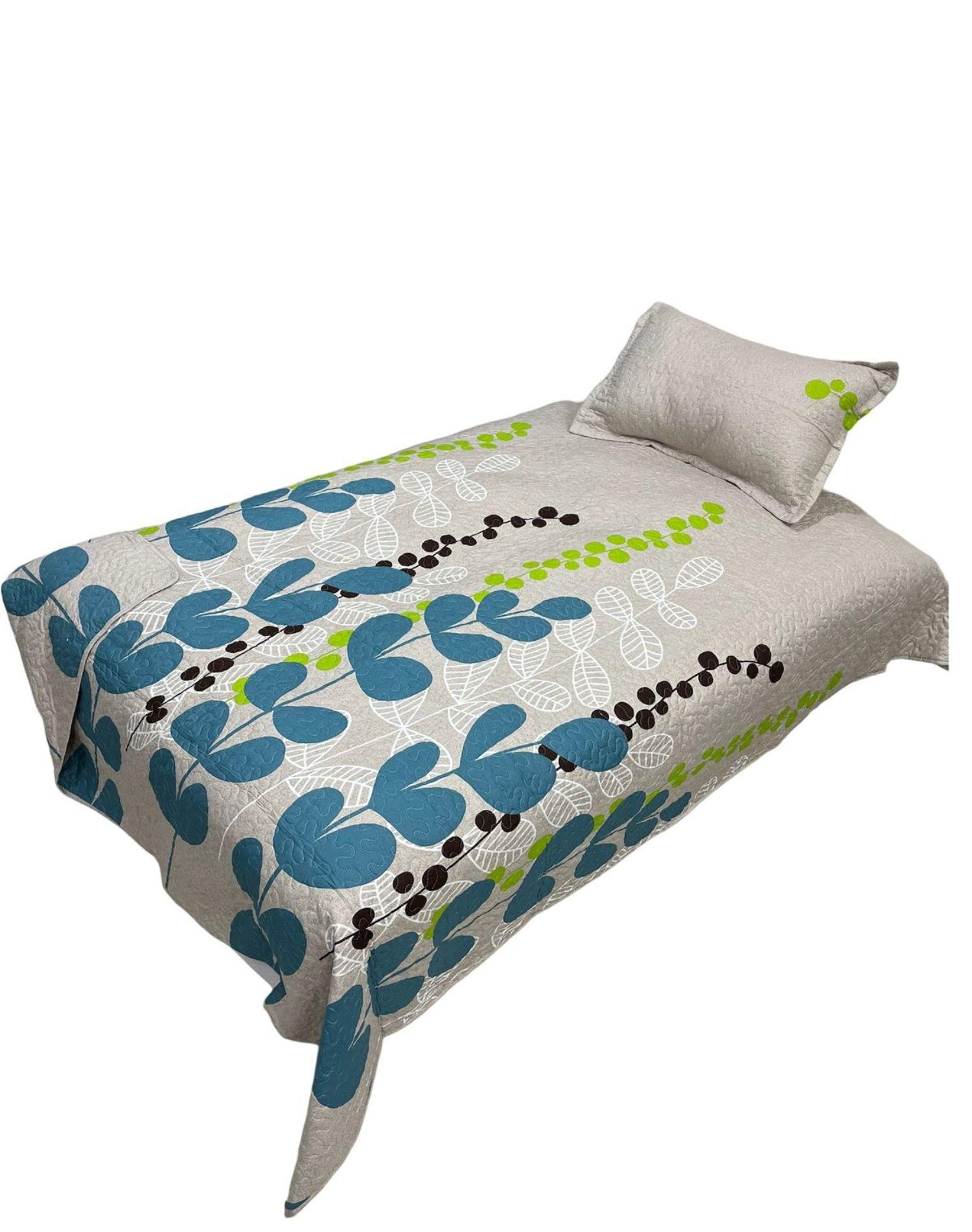 Cubrecama Quilt Colcha Primavera Verano Decorativo Plaza1/2 A1-0