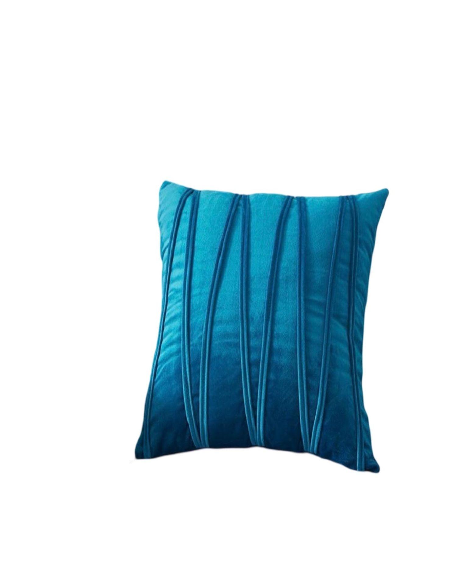 Juego de 2 Fundas de Cojín Estilo Terciopelo-Azul-0